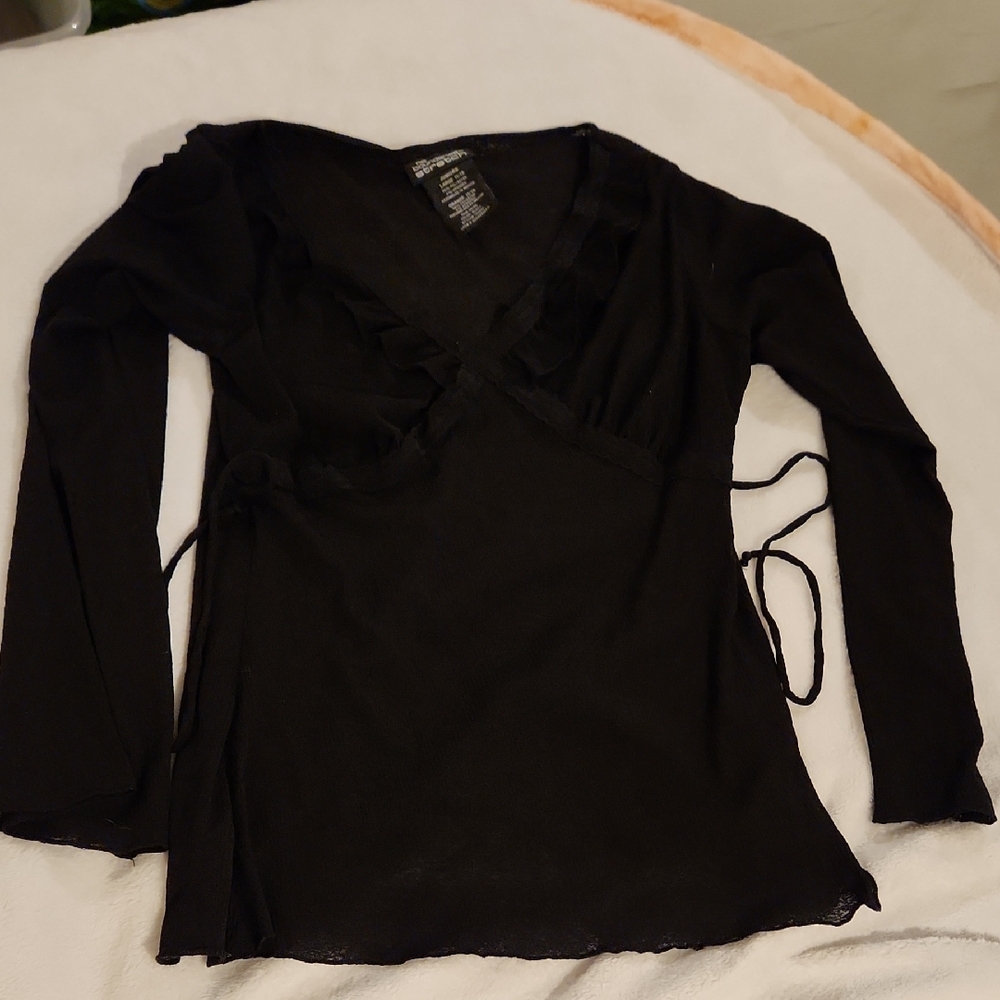 Elegant Black Wrap Top